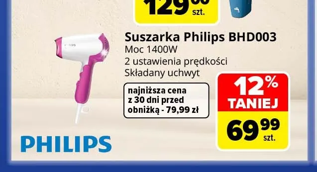 Suszarka Philips BHD003 promocja w Carrefour