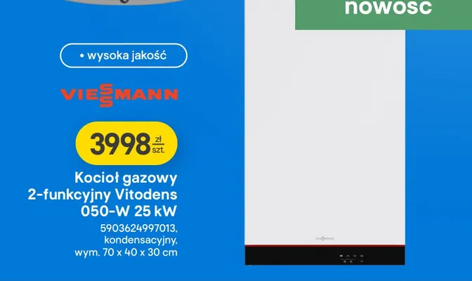 Kocioł gazowy 2-funkcyjny Vitodens 050-W 25 kW promocja w Castorama