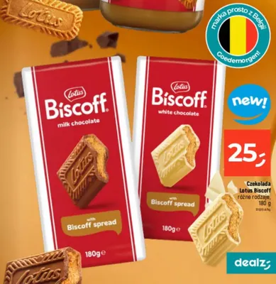 Czekolada Biscoff milk chocolate z kremem Biscoff promocja w Dealz