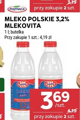 Mleko polskie Mlekovita 3,2% promocja w Stokrotka
