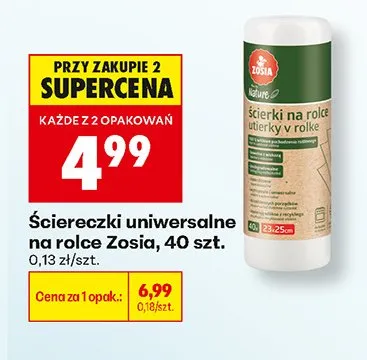 Ściereczki uniwersalne na rolce Zosia 40-pak promocja w Biedronka