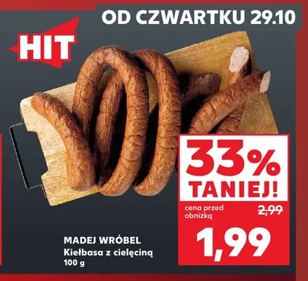 Kiełbasa z cielęciną Madej Wróbel promocja w Kaufland