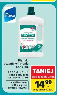 Płyn do dezynfekcji prania Sanytol promocja w Carrefour Market
