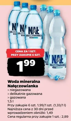 Woda mineralna gazowana promocja w Netto