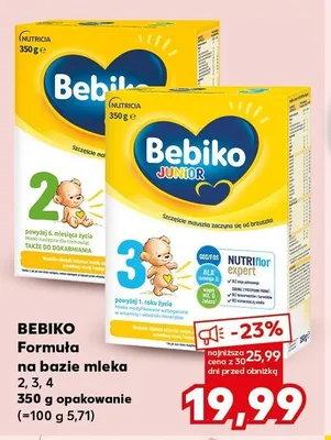 Mleko modyfikowane Bebiko 2 promocja w Kaufland