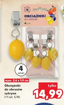 Obciążniki do obrusu cytryna promocja w Kaufland