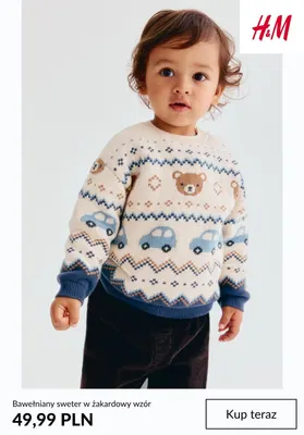 Bawełniany sweter w żakardowy wzór H & M promocja w H&M