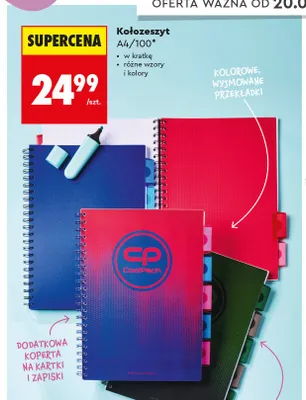 Kołozeszyt A4 100 kartek CoolPack promocja w Biedronka