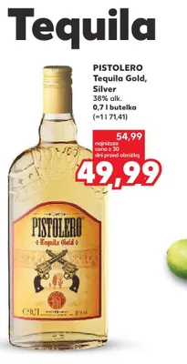 Tequila Pistolero Gold 38% promocja w Kaufland