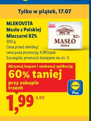 Masło z Polskiej Mleczarni 82% Mlekovita promocja w Lidl