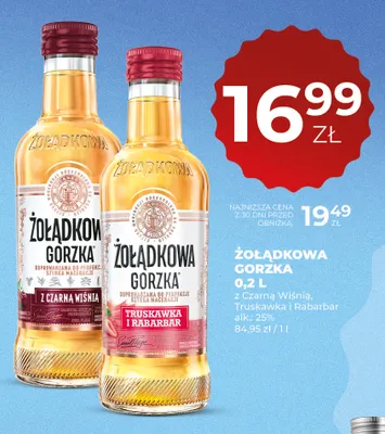 Wódka smakowa Żołądkowa Gorzka truskawka i rabarbar promocja w Duży Ben