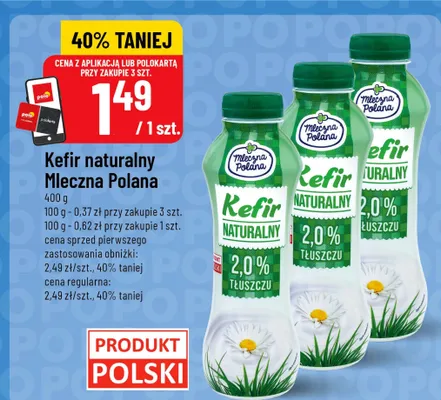 Kefir naturalny Mleczna Polana promocja w POLOmarket