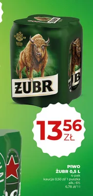 Piwo Żubr 4-pak 0,5 l promocja w Duży Ben