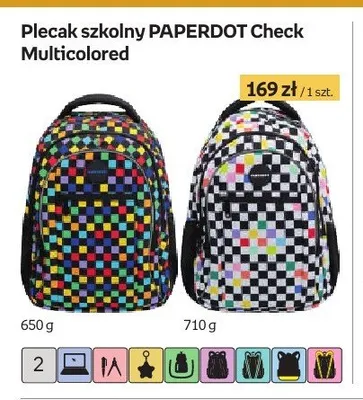 Plecak szkolny Paperdot Check Multicolored promocja w Empik