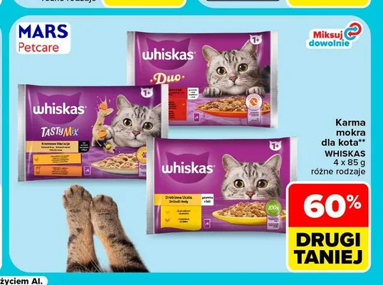 Karma mokra dla kota Whiskas Duo 4-pak promocja w Carrefour Market