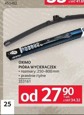Pióra wycieraczek Oximo promocja w Selgros