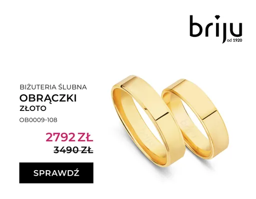 Obrączki ślubne złoto promocja w Briju