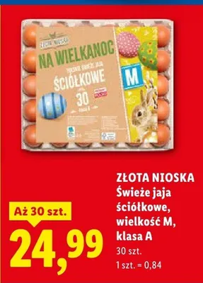 Świeże jaja ściółkowe, wielkość M, klasa A promocja w Lidl