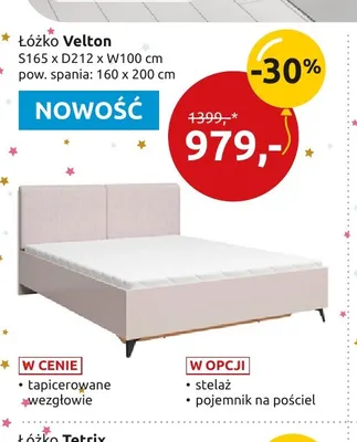 Łóżko Velton promocja w Black Red White