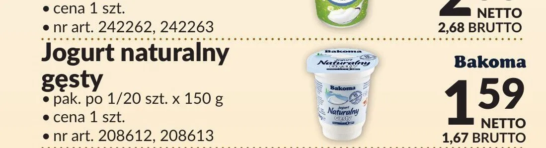 Jogurt naturalny gęsty Bakoma promocja w Makro