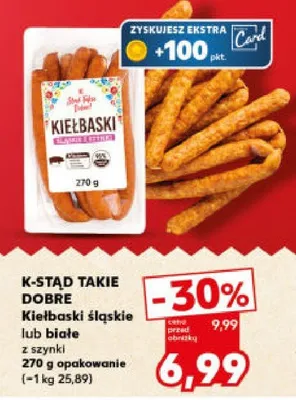 Kiełbaski śląskie lub białe z szynki promocja w Kaufland