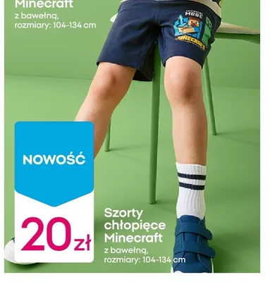 Szorty chłopięce Minecraft promocja w Pepco