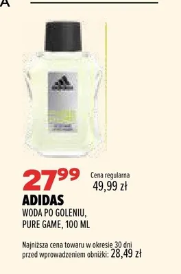 Woda po goleniu Adidas Pure Game 100 ml promocja w Drogerie Natura
