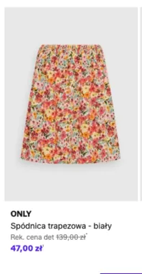 Spódnica trapezowa ONLY - biały promocja w Lounge by Zalando