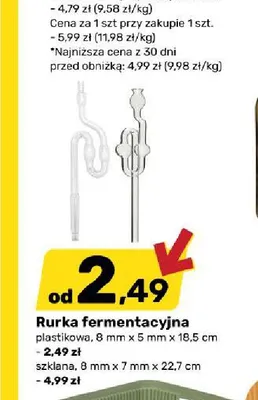 Rurka fermentacyjna szklana promocja w Bricomarche