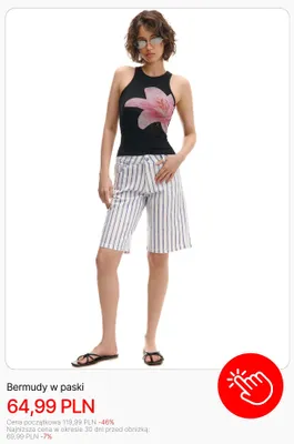 Bermudy w paski Cropp promocja w Cropp