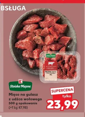 Mięso na gulasz z udźca wołowego Stoisko Mięsne promocja w Kaufland