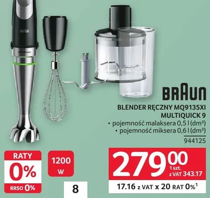 Blender ręczny BRAUN MULTIQUICK 9 promocja w Selgros