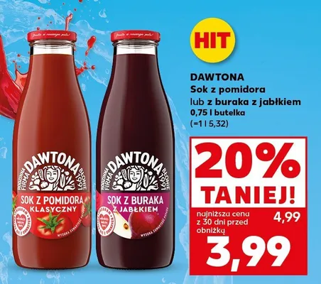 Sok z pomidora lub z buraka z jabłkiem promocja w Kaufland