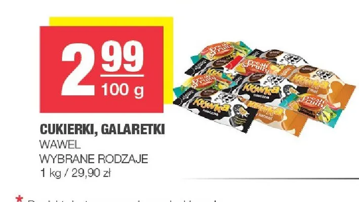 Cukierki i galaretki Wawel promocja w SPAR