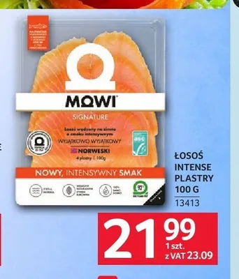 Łosoś wędzony Intense plastry Mowi promocja w Selgros