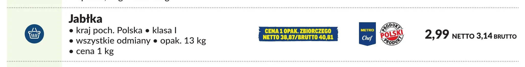 Jabłka polskie Metro Chef promocja w Makro