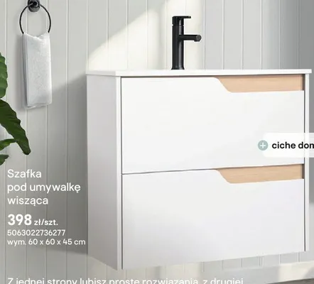 Szafka pod umywalkę wisząca Tolima promocja w Castorama