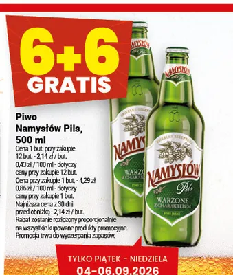 Piwo Namysłów Pils promocja w Twój Market