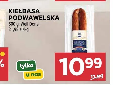 Kiełbasa Podwawelska Well Done promocja w Stokrotka
