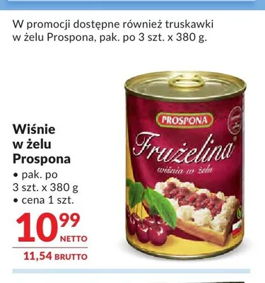 Wiśnie w żelu Prospona promocja w Makro