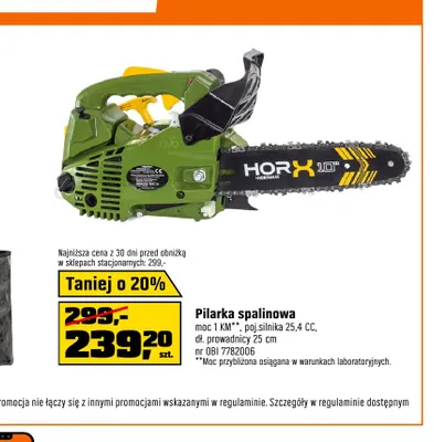 Pilarka spalinowa Hortmasz promocja w OBI