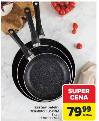 Zestaw patelni TERMIKO FLORINA promocja w Carrefour