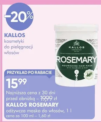 Odżywka do włosów Kallos Rosemary promocja w Super-Pharm