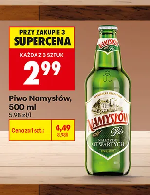 Piwo Namysłów Pils promocja w Biedronka