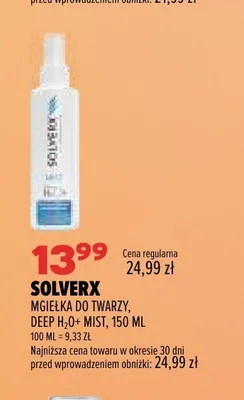 Mgiełka do twarzy Solverx Deep H2O+ Mist promocja w Drogerie Natura