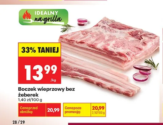 Boczek wieprzowy bez żeberek promocja w Biedronka