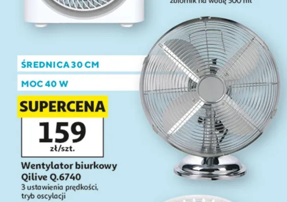 Wentylator biurkowy Qilive Q.6740 promocja w Auchan
