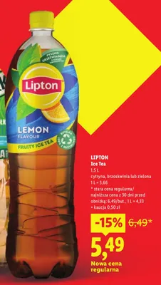 Herbata mrożona Lipton Ice Tea brzoskwinia promocja w Lidl