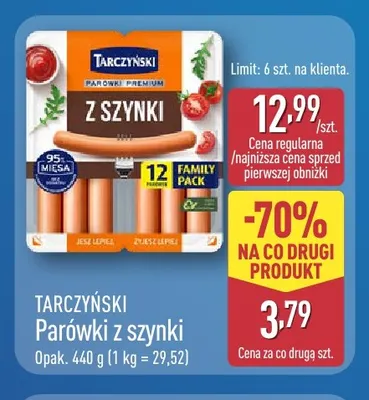 Parówki z szynki Tarczyński promocja w Aldi