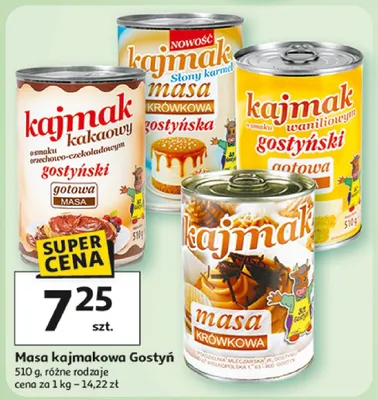 Masa kajmakowa Gostyń, różne rodzaje promocja w Auchan